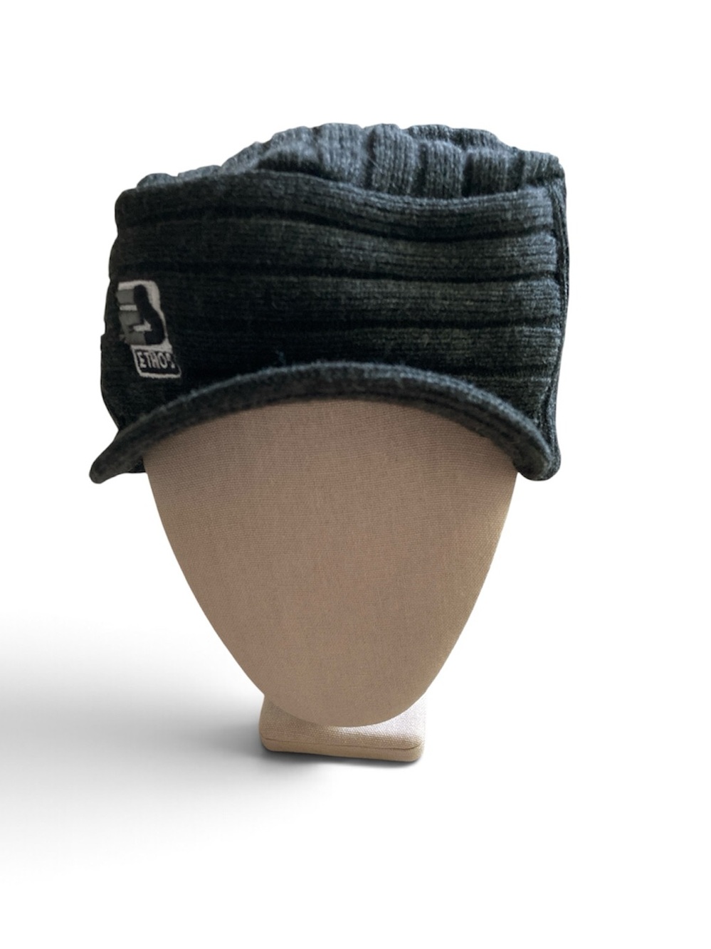 ETHOS Gray Ribbed Knit Cap One Size - Picture 2 of 6